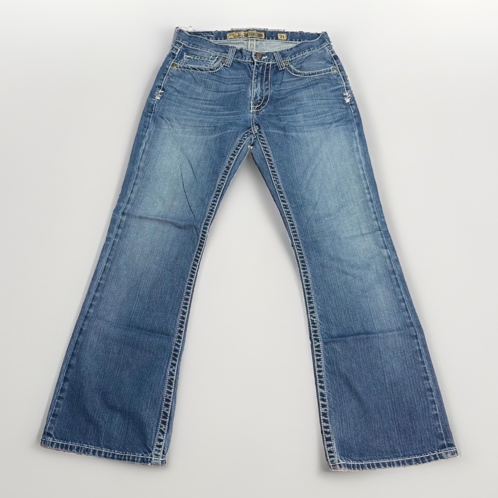 BKE Fulton Jeans 31x30 Bootcut Blue Denim Heavy Stitching